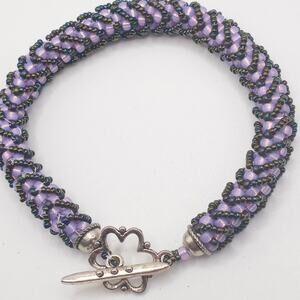 HANDMADE Violet Netted Rope Bracelet  7.5''